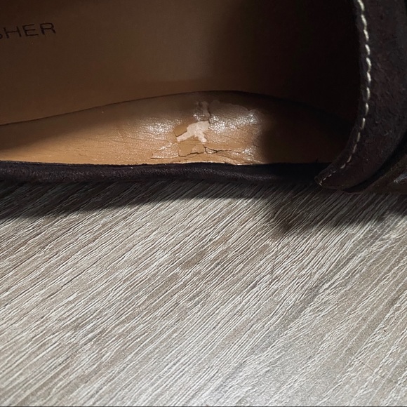 Marc Fisher Brown Suede Penny Loafer Wedge Heels - Picture 4 of 6